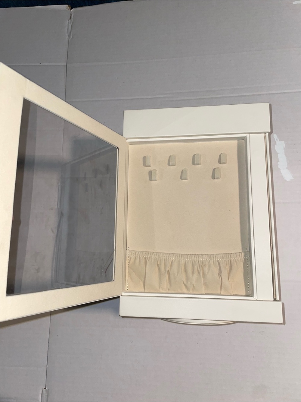Jewelry Organizer Box in Cream with Clear Door